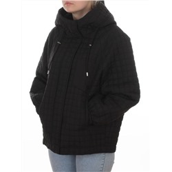 8039 BLACK Куртка стеганная демисезонная женская (100 гр. холлофайбер)