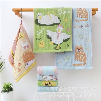 Gauze cotton cartoon children's sweat towel, wholesale