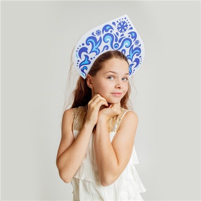 Кокошник карнавальный «Снежная принцесса», фетра