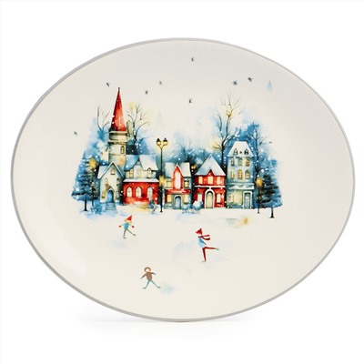 БЛЮДО ОВАЛЬНОЕ AGNESS "С НОВЫМ ГОДОМ!" 31,5*25,5*3 СМ
