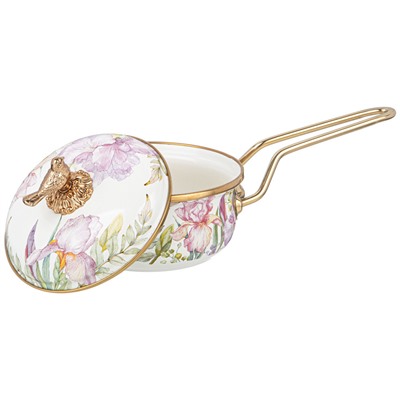 КОВШ AGNESS ЭМАЛИРОВАННЫЙ, СЕРИЯ IRISES 14СМ/0,9Л D=14 СМ ДЛИНА=31СМ ПОДХОДИТ ДЛЯ ИНДУКЦИОН