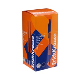 Ручка шариковая ErichKrause Slender Stick Orange, Super Glide, 0.7 мм, синяя