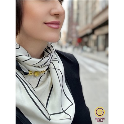 Платок на шею с украшением шелковый Арт 2530/06