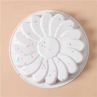 Форма для выпечки KONFINETTA «Ромашка», силикон, d=20 см (внутр. диаметр 18.5 см), белая