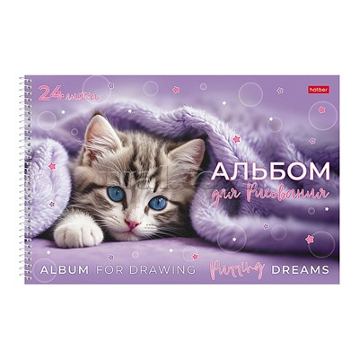 Альбом для рисования 24л "Нежные мечты" А4 на гребне 5 диз.в блоке