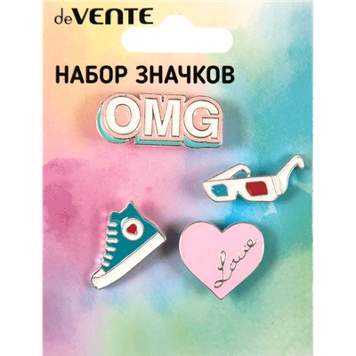 Набор значков "deVENTE. Selfie&Shoes" эмалированные 8092141/Китай