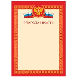Благодарность А4, BG, мелованный картон