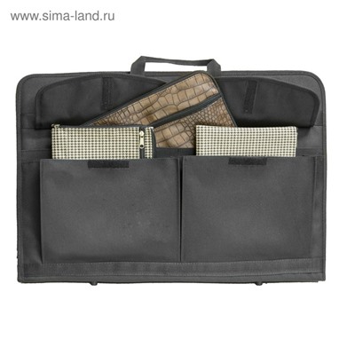 Папка для чертежей и рисунков А2, 650×450×50 мм, с ручками, текстильная, Estado, 3 кармана, чёрная