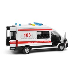 Машина пластик свет-звук Ford transit скорая 22,5 см, двери, 4 кнопки