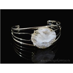 Браслет с жеодами агата бразильского, 19,5см.