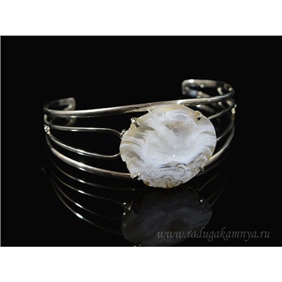 Браслет с жеодами агата бразильского, 19,5см.