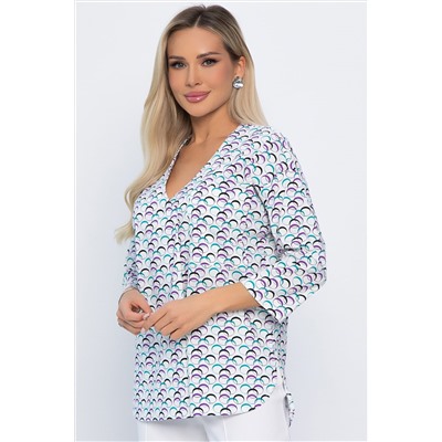 Блуза Статица (бело-сиреневая) Б13774-16М
