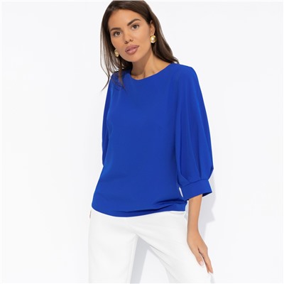 Блуза эффектная, Предвкушение встречи (синяя)