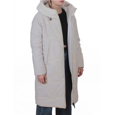 8901 LT. BEIGE Пальто зимнее женское (верблюжья шерсть, 120 гр. холлофайбер)