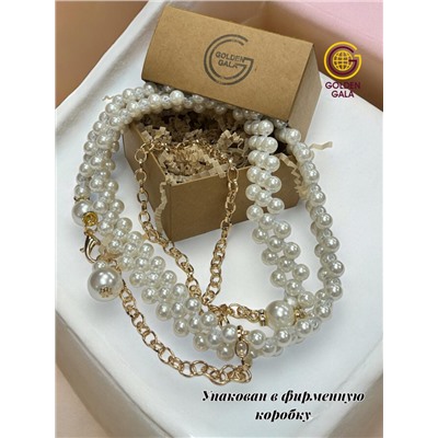 Пояс женский резинка  с жемчугом модель 18