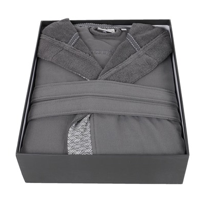 Халат Велюровый Мужской (XL) Miya Gri Bay Xlarge Bornoz- EcoCotton
