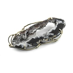 Брошь с жеодами агата бразильского 70*33мм