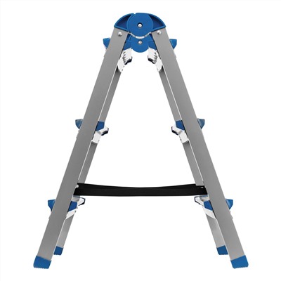 Стремянка двухсторонняя 3 ступени, сталь профиль, стальные ступени, Сибртех