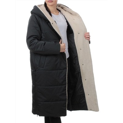 M-9115 DK. BLUE GREEN Пальто зимнее женское (верблюжья шерсть)