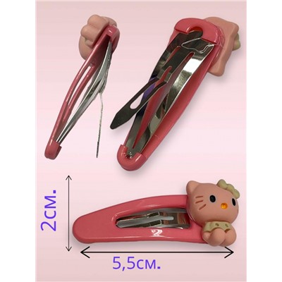 Заколка детская "клик-клак" Кити 10 шт (5пар) ТК 3