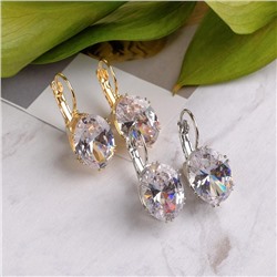 Серьги со стразами «Блик» овал, миксы