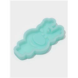 Молд для заливки новогодний «Олень», силикон, 8×3.7×0.8 см, бирюзовый