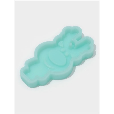 Молд для заливки новогодний «Олень», силикон, 8×3.7×0.8 см, бирюзовый