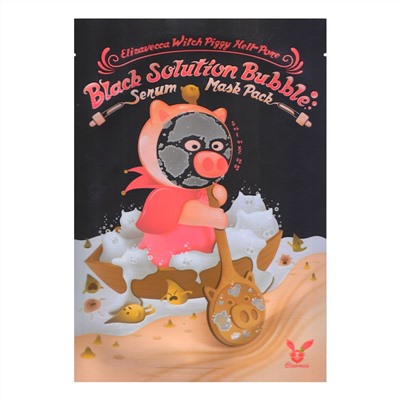 Elizavecca Маска пузырьковая для лица с порошком чёрного угля / Black Solution Bubble Serum Mask Pack, 28 мл