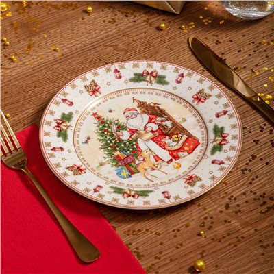 ТАРЕЛКА ЗАКУСОЧНАЯ LEFARD "ДЕД МОРОЗ" 20,5 СМ (КОР=18ШТ)