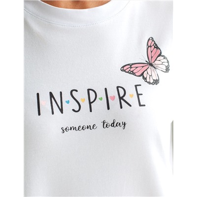 Футболка с принтом свободная эластичная из премиального хлопка