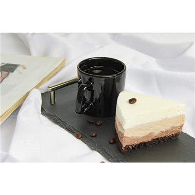 Кружка керамическая Доляна Coffee break, 150 мл, цвет чёрный