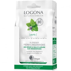 Logona Klarende Reinigungsmaske Bio-Minze & Salicylsaure aus der Weidenrinde  Очищающая очищающая маска с органической мятой и салициловой кислотой из коры ивы