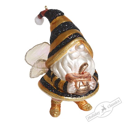 Гном в костюме "Пчелка" (стекло) 9х7,5х14,5 см