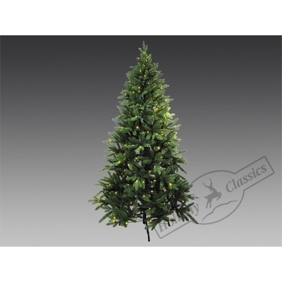 Ель "Лесная опушка" зеленая хвоя PE+PVC (300 LED огней)  h=2,10 м d=1,12 м