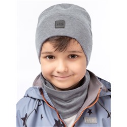 Комплект деми шапка снуд для мальчика NIKASTYLE 12л12725 Серый
