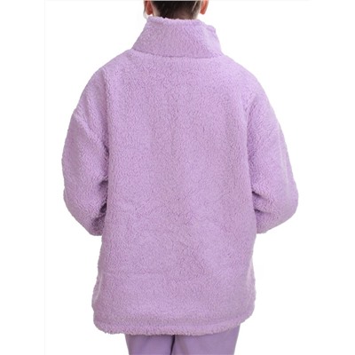 2568 LILAC Кофта плюшевая женская Тедди на синтепоне  (50 гр. синтепон)