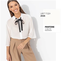 Блуза из полупрозрачной ткани, Работаю красиво (white)