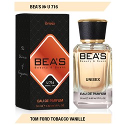 Beas U716 Tom Ford Tobacco Vanille edp 50 ml, Парфюм унисекс Beas U716 создан по мотивам аромата Tom Ford Tobacco Vanille
