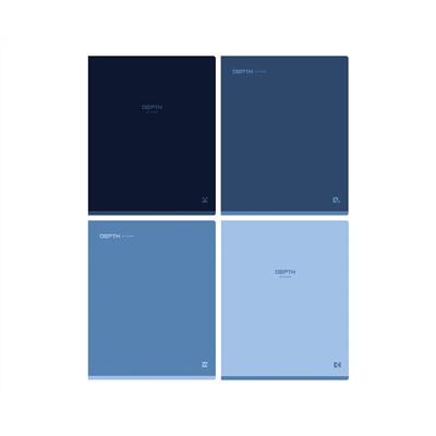 Тетрадь 48л., А5, клетка BG "Monocolor. Blue", soft-touch ламинация