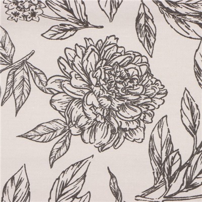 Дорожка на стол Этель Black flowers 40×149см, 100% хлопок, саржа 190 г/м², серая
