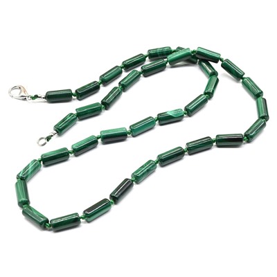 Бусы из малахита цилиндр 4*12мм, 50см