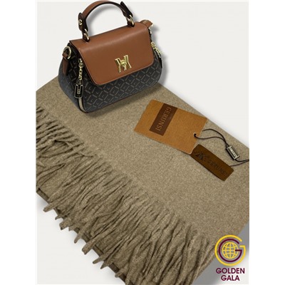 Шарф теплый женский кашемировый Арт 2581Ш/11 (коричневый текстурный)