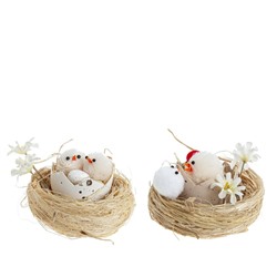 GAEM Изделие декоративное "Гнездо пасхальное" (блок 6 шт), L7,5 W7,5 H5 см, 2в.