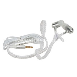 Наушники MP3/MP4 ELTRONIC (4460) ZIPPER кнопка ответа вызова; микрофон (белые)