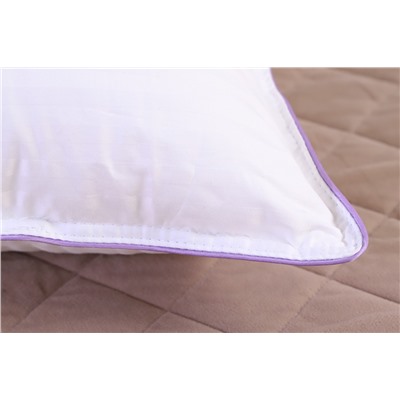 Подушка "Лебяжий пух" страйп-сатин  леб.пух, атл.кант,отстрочка,лента,сумка(Н)