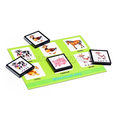 Лото пластиковое 24 фишки. Животный мир