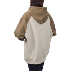 3255 BROWN/BEIGE Худи женское (95% хлопок, 5% эластан)