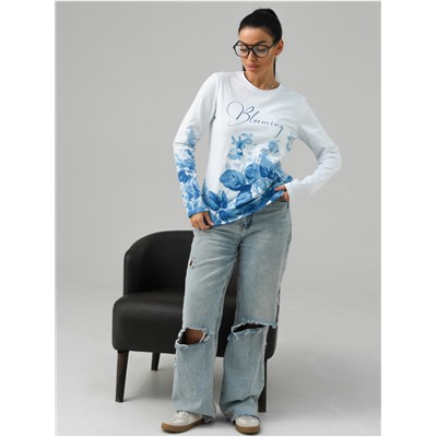 Лонгслив "Блуминг" белый