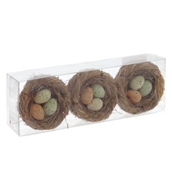 GAEM Набор из 3-х изделий декоративных "Гнездо пасхальное" (7*4), L21 W7 H4 см