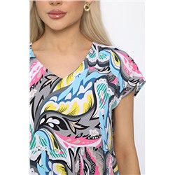 Платье Летние деньки (серо-голубое) П13652-18М